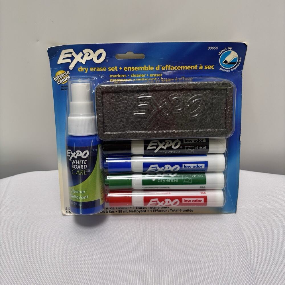 Expo Dry Erase Marker Starter Set 80653 Eraser Cleaner Markers